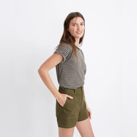 Madewell High-Waisted Cream Colored Camp Shorts - medium - Picture 2 of 11